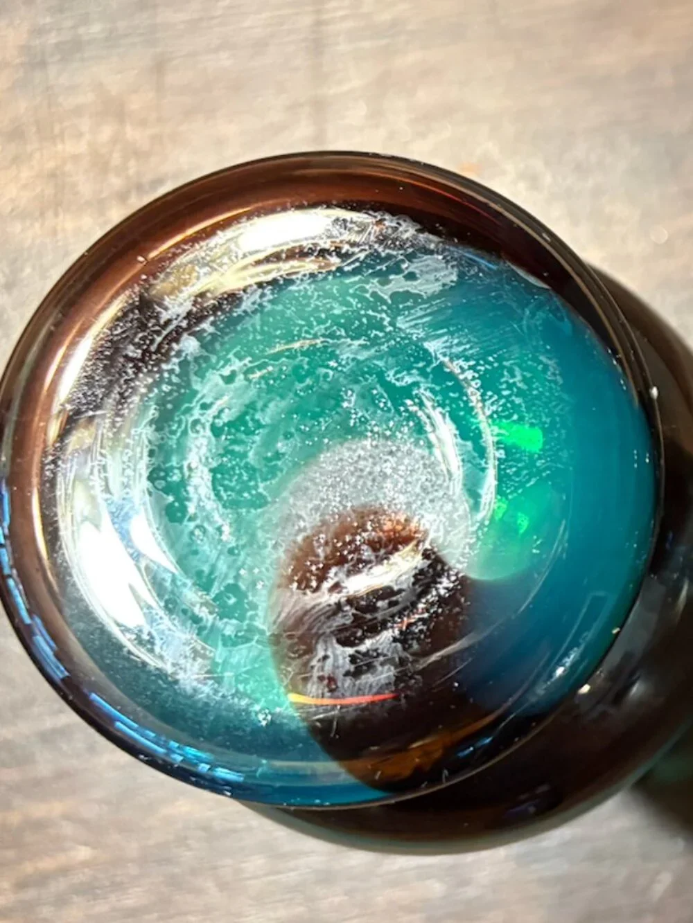 Vintage Pair of Hand-Blown Art Glass Swirl Pitchers
